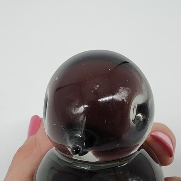 Swedish Art Glass Bird Figure Reijmyure Glasbruk Smokey Gray VTG 2.75" - Picture 9 of 9